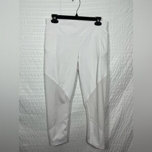 Athleta White Mesh Contender Capri Leggings Size Medium